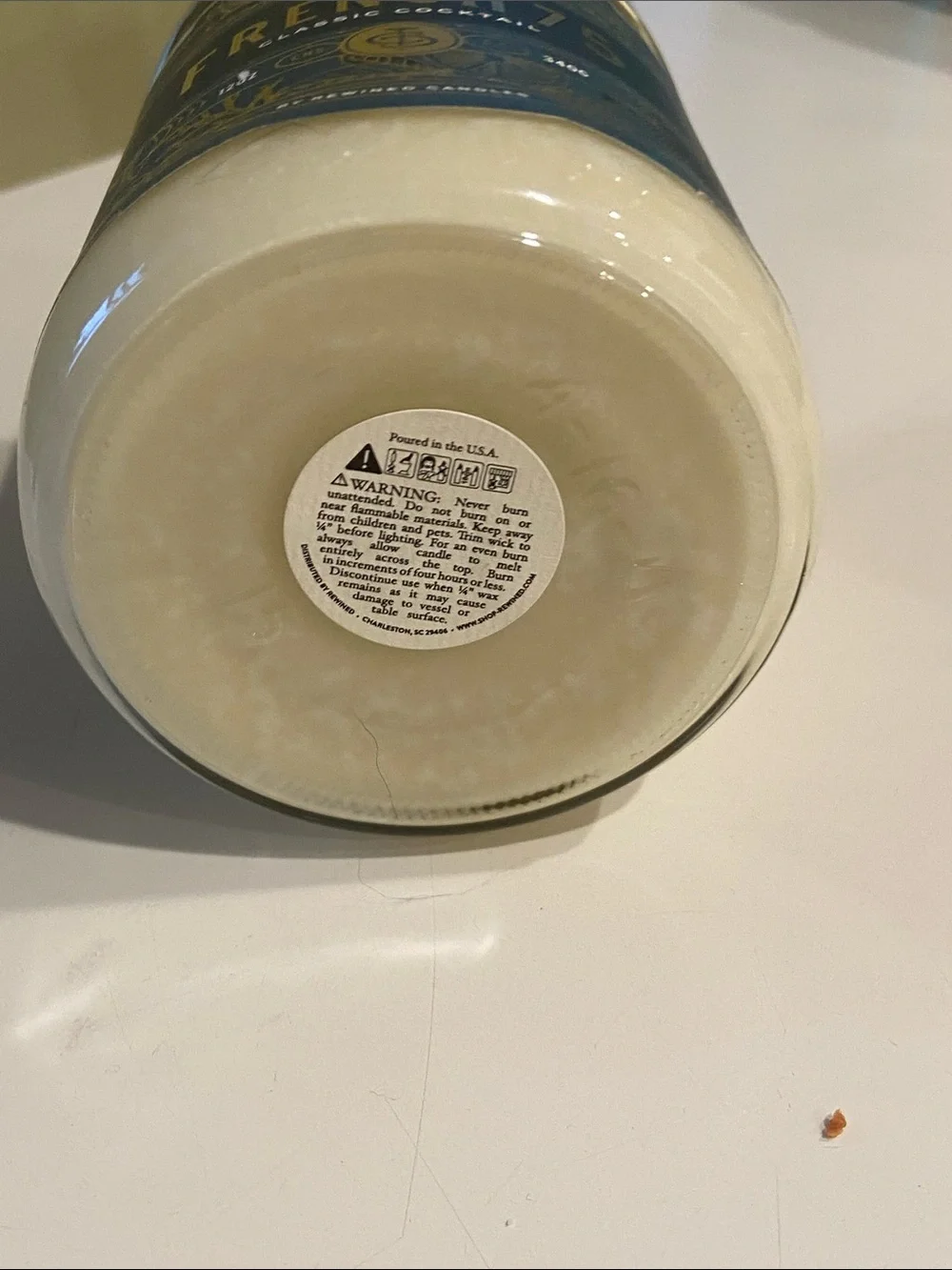 Rewined Candle - The Cocktail Collection French 75 NEW 20 oz in glass container.